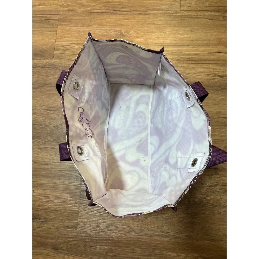 Thirty-One Organizing Utility Tote Purple Paisley Craft Bag Pockets 3110